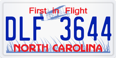 NC license plate DLF3644
