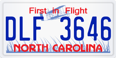 NC license plate DLF3646