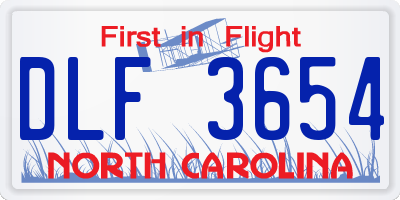 NC license plate DLF3654