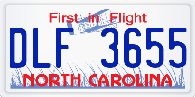 NC license plate DLF3655