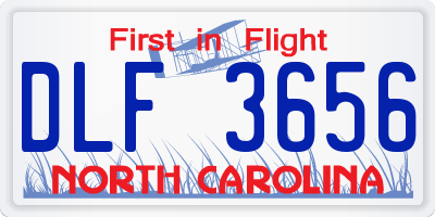 NC license plate DLF3656