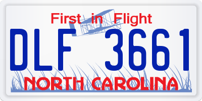 NC license plate DLF3661