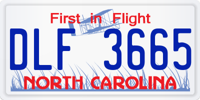 NC license plate DLF3665