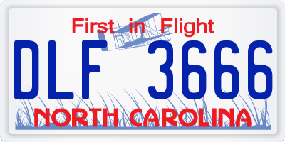 NC license plate DLF3666