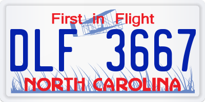 NC license plate DLF3667