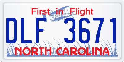 NC license plate DLF3671