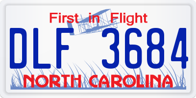 NC license plate DLF3684