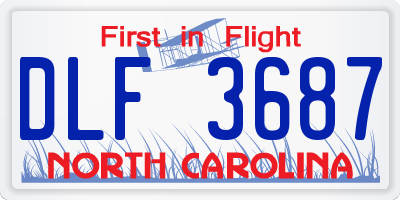 NC license plate DLF3687