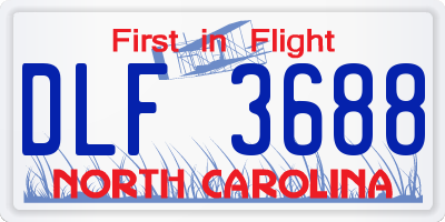 NC license plate DLF3688