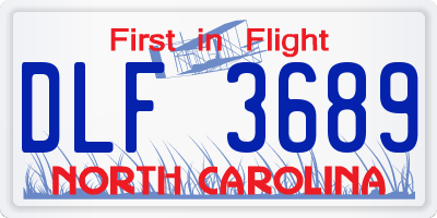 NC license plate DLF3689