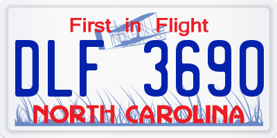 NC license plate DLF3690