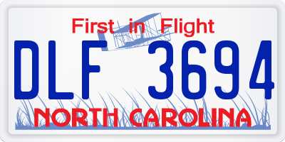 NC license plate DLF3694