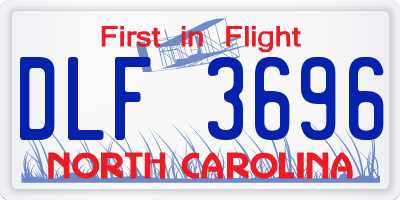 NC license plate DLF3696