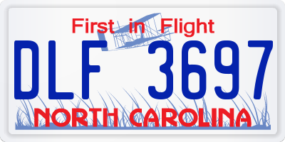 NC license plate DLF3697