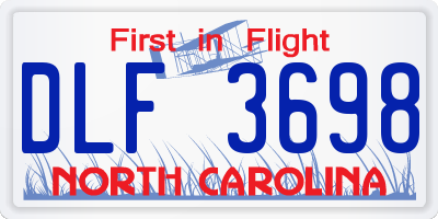 NC license plate DLF3698