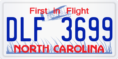 NC license plate DLF3699