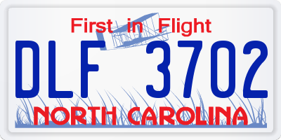 NC license plate DLF3702