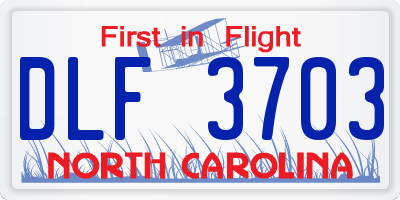 NC license plate DLF3703