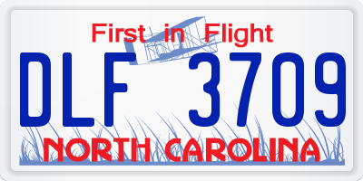 NC license plate DLF3709