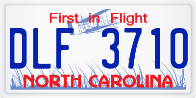 NC license plate DLF3710