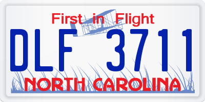 NC license plate DLF3711