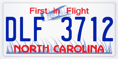 NC license plate DLF3712