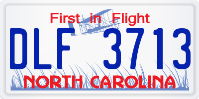 NC license plate DLF3713
