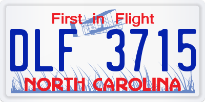 NC license plate DLF3715