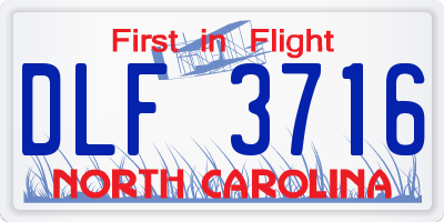 NC license plate DLF3716