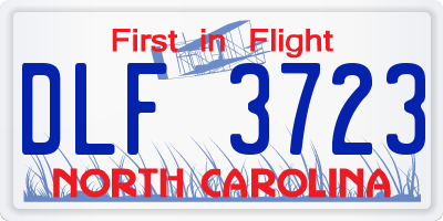 NC license plate DLF3723