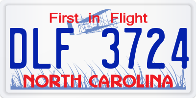 NC license plate DLF3724