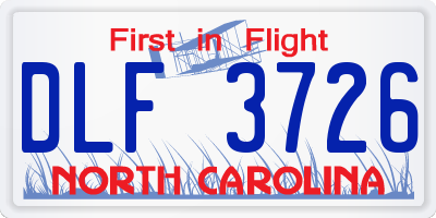 NC license plate DLF3726