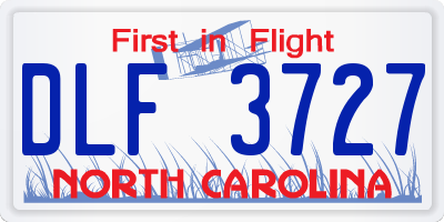 NC license plate DLF3727