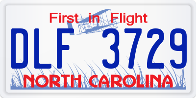 NC license plate DLF3729