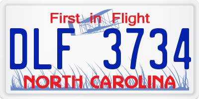 NC license plate DLF3734