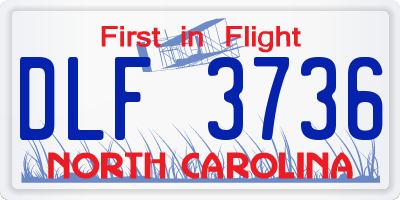 NC license plate DLF3736