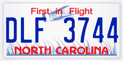 NC license plate DLF3744