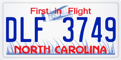 NC license plate DLF3749