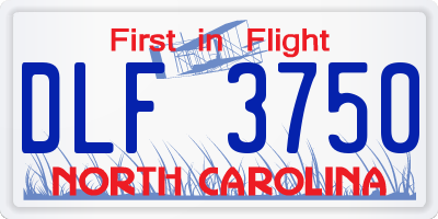 NC license plate DLF3750