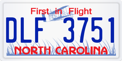 NC license plate DLF3751