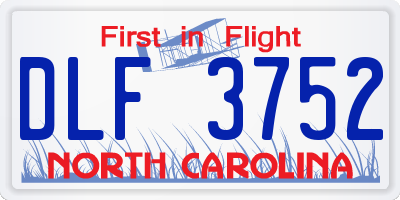 NC license plate DLF3752