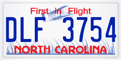 NC license plate DLF3754