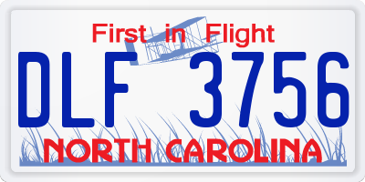 NC license plate DLF3756