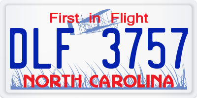 NC license plate DLF3757