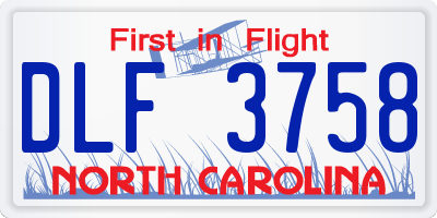 NC license plate DLF3758