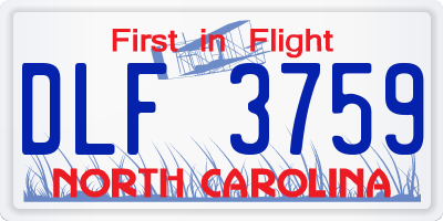 NC license plate DLF3759