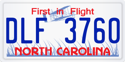 NC license plate DLF3760