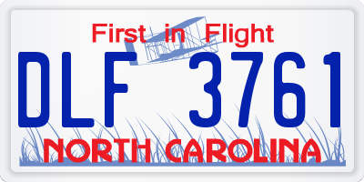 NC license plate DLF3761
