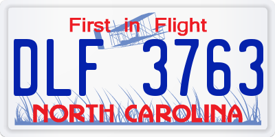 NC license plate DLF3763