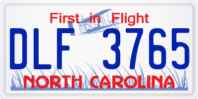 NC license plate DLF3765